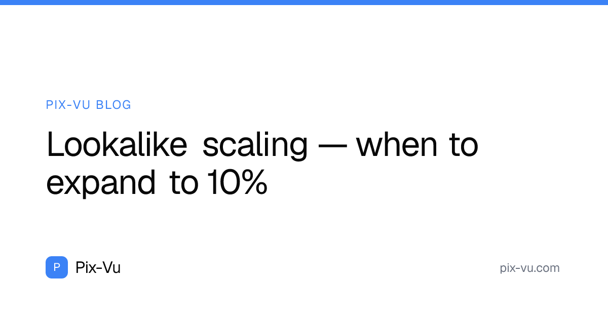 Lookalike scaling — when to expand to 10%