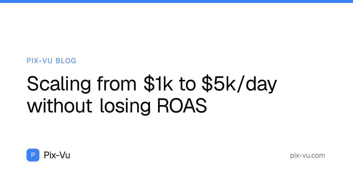 Scaling from $1k to $5k/day without losing ROAS