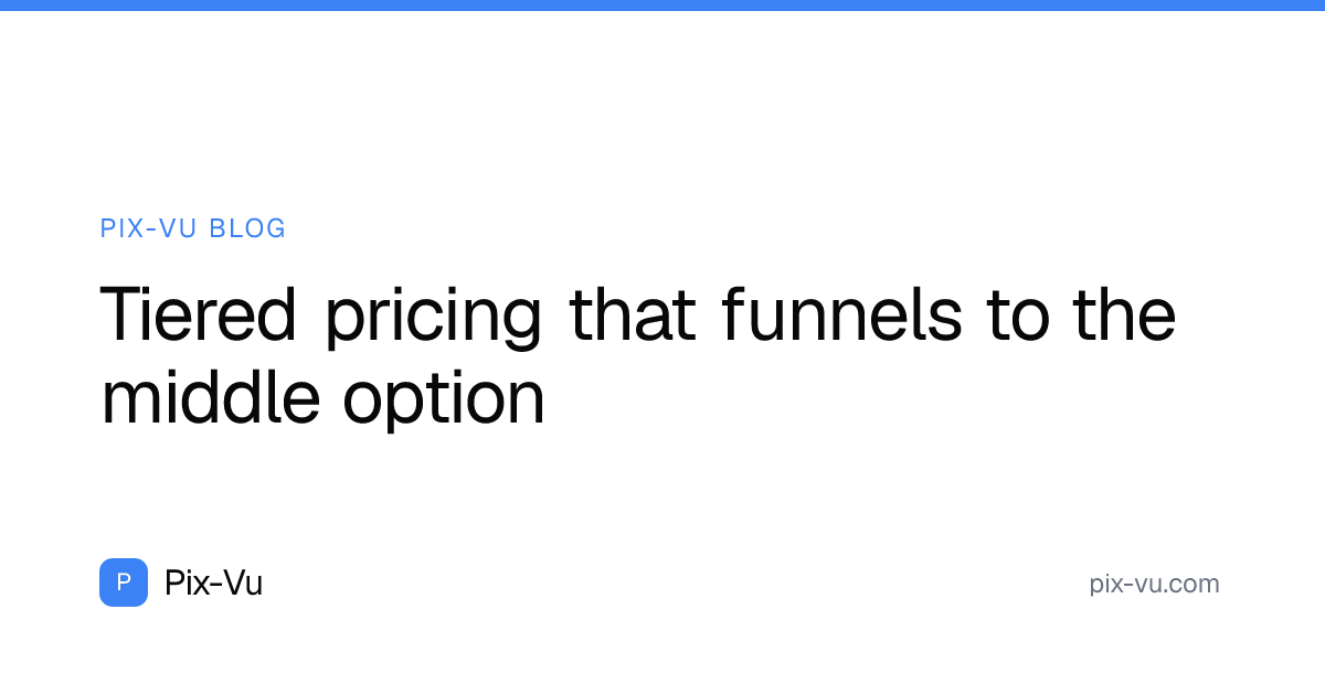 Tiered pricing that funnels to the middle option