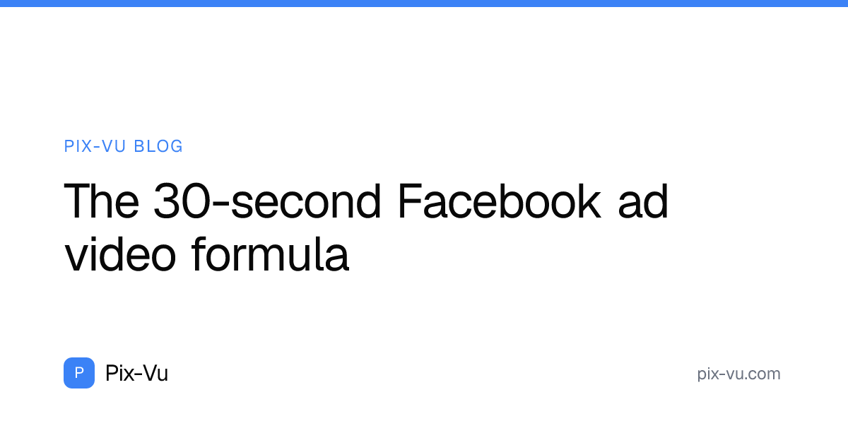 The 30-second Facebook ad video formula