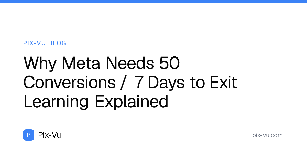 Why Meta Needs 50 Conversions / 7 Days to Exit Learning Explained