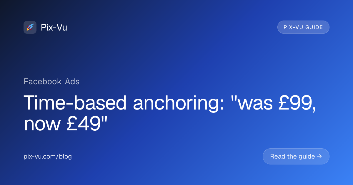 Time-based anchoring: "was £99, now £49"